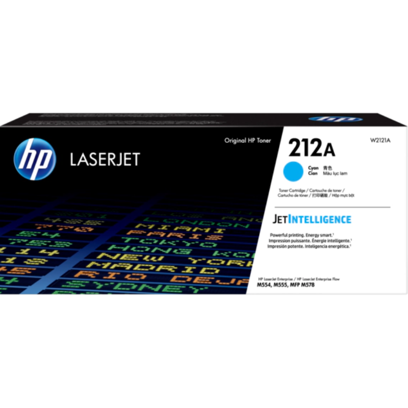 HP 212A Cyan Original LaserJet Toner Cartridge, ~4,500 Pages, for Color LaserJet Enterprise M554/M555/M578, (W2121A)
