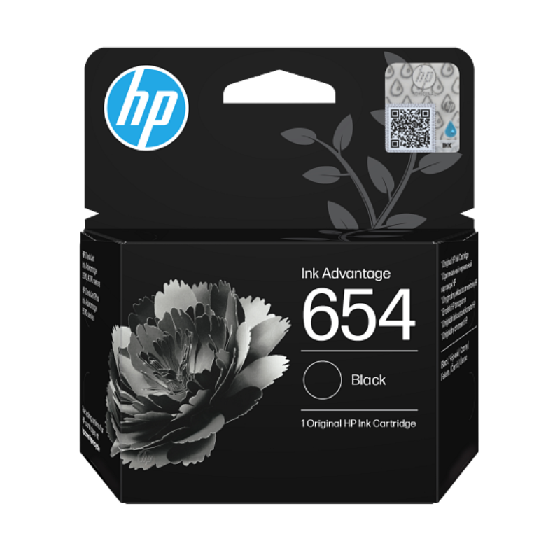 HP 654 Black Original Ink Cartridge, for HP DeskJet Ink Advantage 6075 / 6475, (7FP39UE)