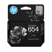HP 654 Black Original Ink Cartridge, for HP DeskJet Ink Advantage 6075 / 6475, (7FP39UE)
