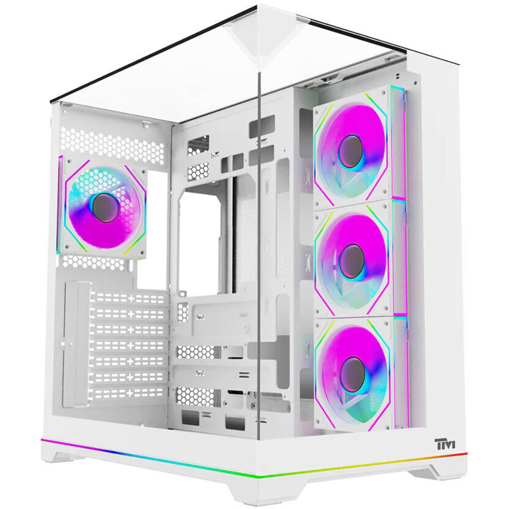 Twisted Minds Elite Mid Tower PC Case with 4 ARGB Fans - White (TM-ELITE-W)