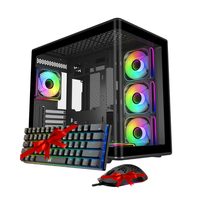 جهاز قيمنق RTX 5060 8GB GDDR7 مع معالج Intel Core i5-14400F بـ10 أنوية ورام 16GB DDR5 وتخزين 1TB NVMe SSD ولوحة B760 Wi-Fi + بلوتوث وباور 650W ومبرد هوائي ARGB وكيس أسود بانورامي ARGB وقيمنق كيت – ويندوز 11 برو