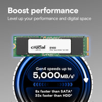Crucial E100 1TB PCIe Gen4 NVMe SSD
