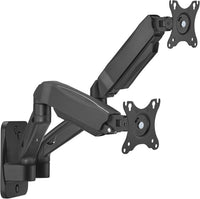 GameOn GO-5008 dual monitor wall mount arm black red front view