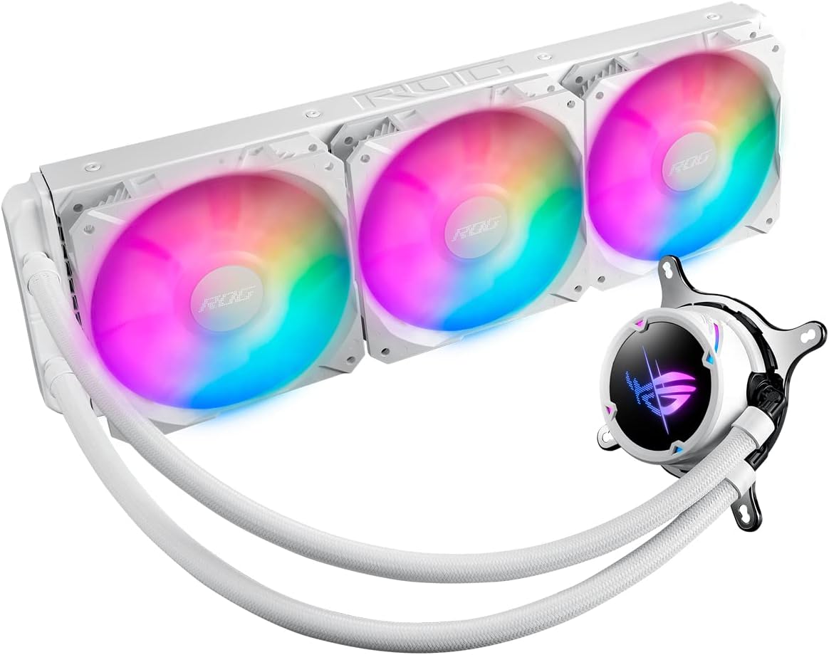 ASUS ROG Strix LC II 360 ARGB White Edition AIO cooler front view