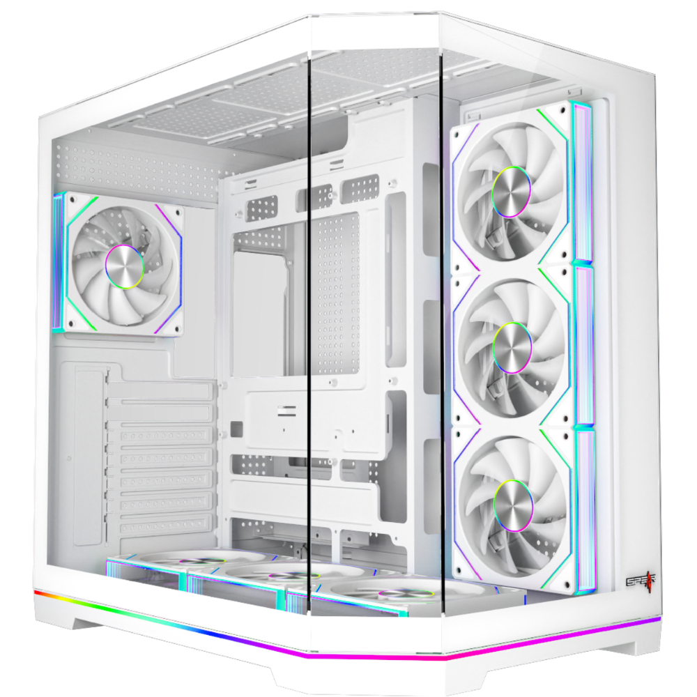 Spear 18 DOST60XX ATX Gaming Case - ARGB, 7 Fans, White