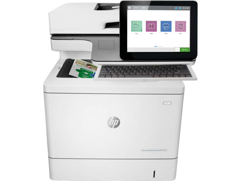 HP Color LaserJet Enterprise Flow MFP M578c Color Laser Printer, Print / Copy / Scan / Fax, 38 ppm, Duplex, 8" Touchscreen, Gigabit Ethernet, (7ZU87A)