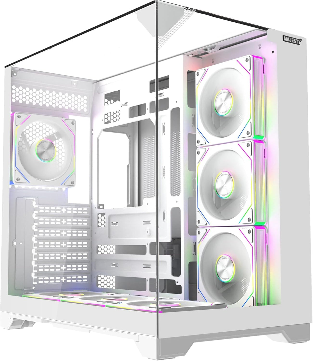 Majesty XSPACE 007 ARGB white PC case front view