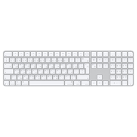 Apple Magic Keyboard with Touch ID and Numeric Keypad for Mac with Apple Silicon, Wireless, USB-C, Arabic/English, White, (MXK73AB/A)