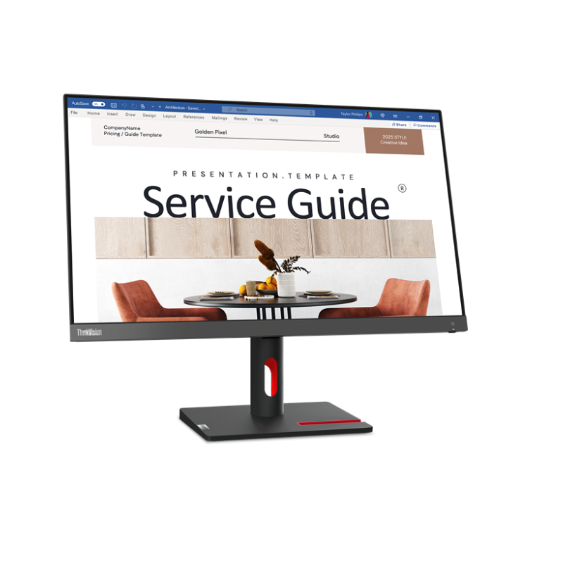 Monitor Lenovo S24i-30, 63DEKAT3SD, Flat 23.8 inch Full HD 100 Hz, 4ms, IPS