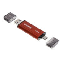 محرك أقراص كينغستون SSD محمول مزدوج، سعة 512 جيجابايت، USB Type-A و Type-C، (SPSD/512) أحمر