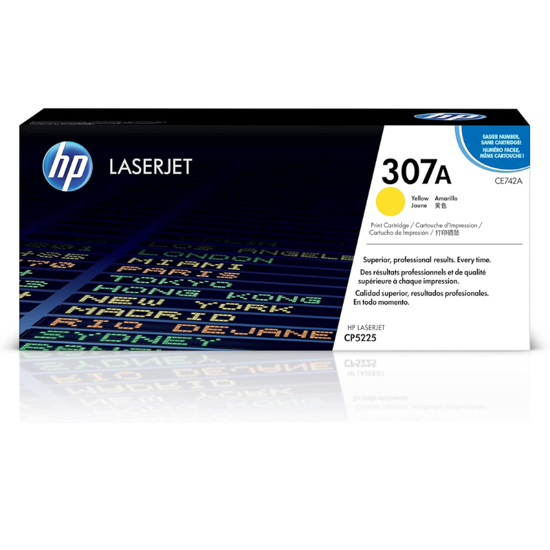 HP 307A Yellow Original LaserJet Toner Cartridge, approx. 7,300 Pages, (CE742A)