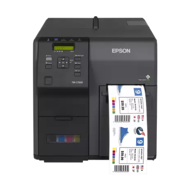 Epson ColorWorks C7500G 4-inch Colour Inkjet Label Printer, Glossy, Up to 300mm/s, 600x1200 dpi, Auto Cutter, USB/Ethernet, (C31CD84312)