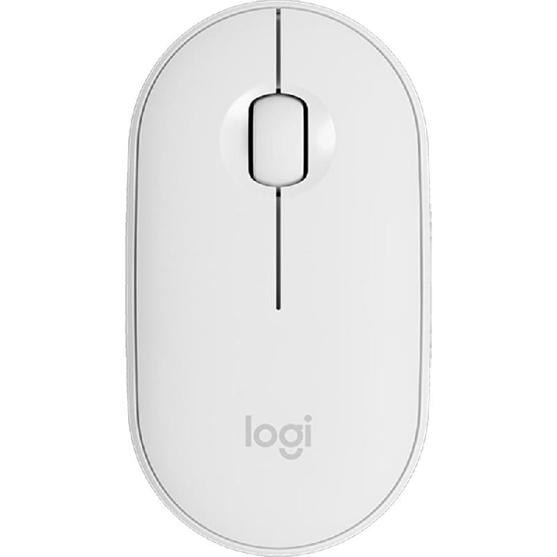 Logitech Pebble M350 off-white wireless mouse top view