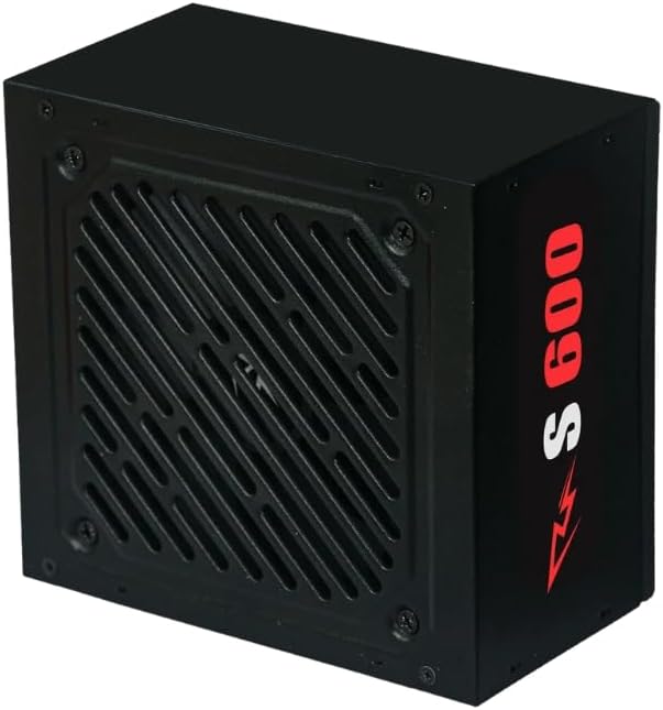 Spear S600 600W ATX Power Supply, Quiet Cooling Fan, Black, (S600)