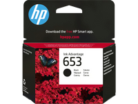 HP 653 Black Original Ink Advantage Cartridge, ~360 Pages, for DeskJet Plus Ink Advantage 6075 / 6475, (3YM75AE)