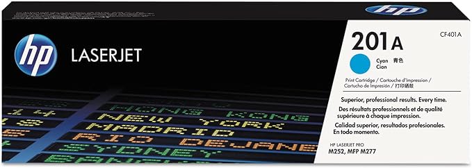 HP 201A Cyan Toner Cartridge (CF401A) - 1,330 pages - for HP Color LaserJet Pro M252 / M277