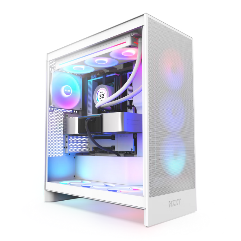 Gaming Case NZXT H7 FLOW RGB,CM-H72FW-R1 Mid Tower, White