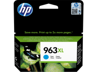 HP 963XL High Yield Cyan Original Ink Cartridge, ~1,600 Pages, for OfficeJet Pro 9010/9020 Series, (3JA27AE)