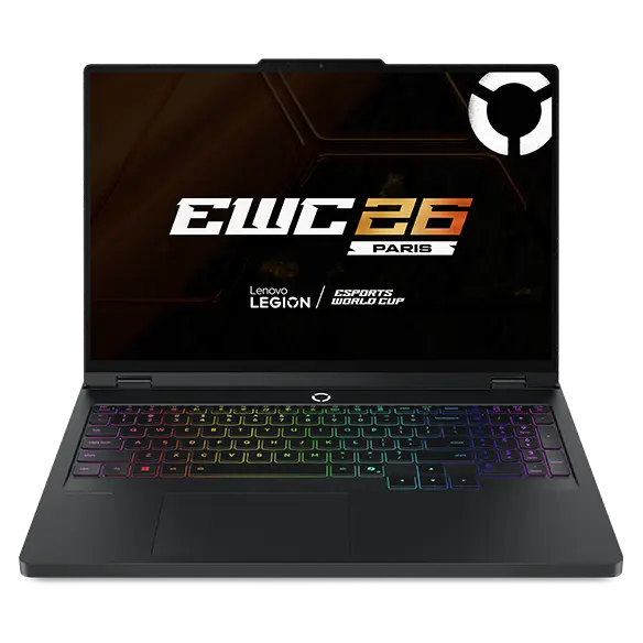 Lenovo Legion Pro 5 16IRX10 gaming laptop front view with RGB keyboard
