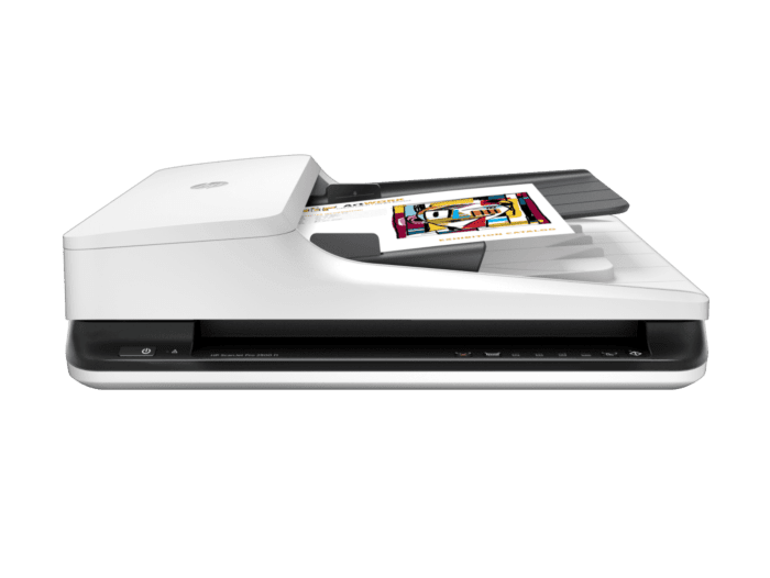 HP ScanJet Pro 2500 f1 flatbed scanner with ADF front view