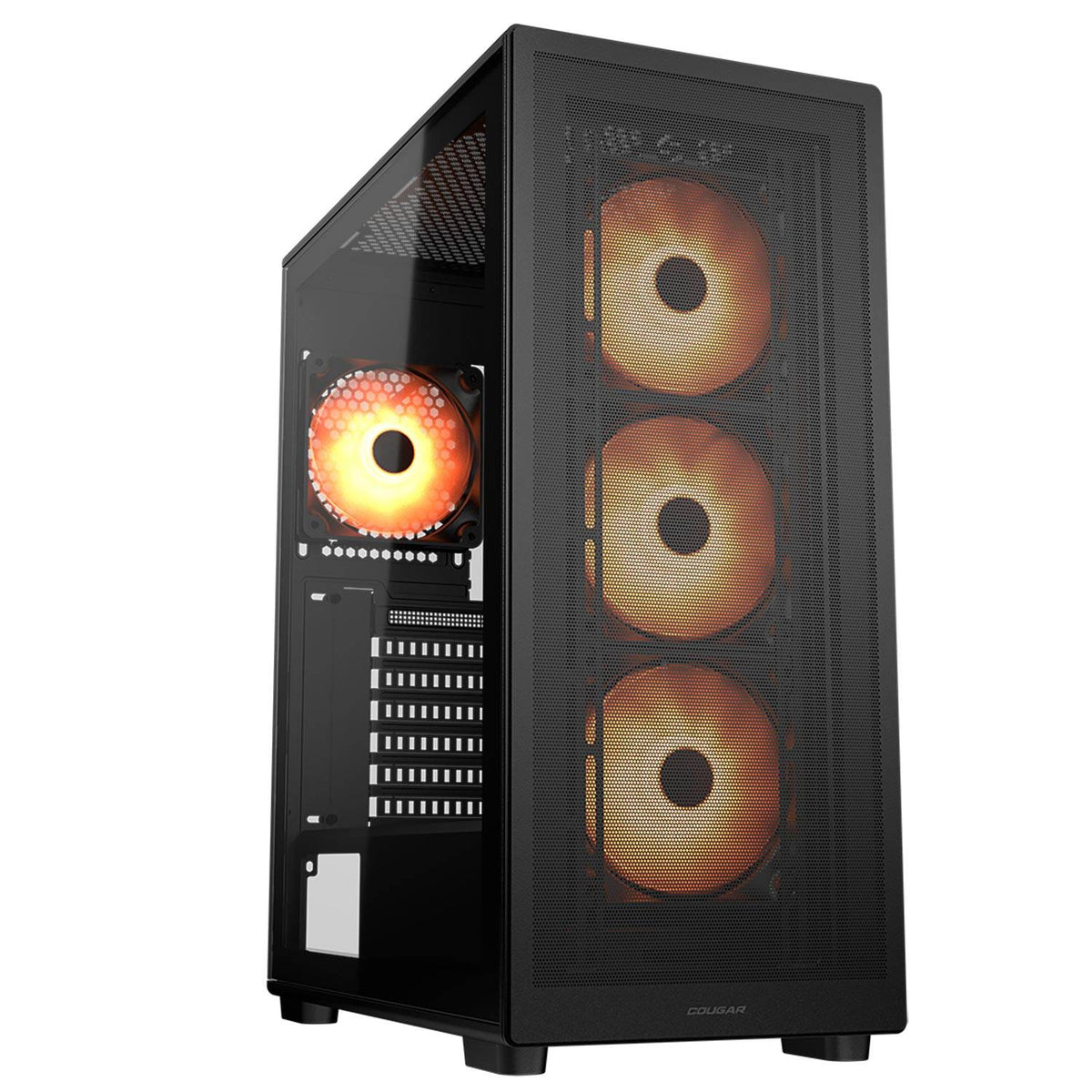 Cougar MX220 RGB black PC case front view