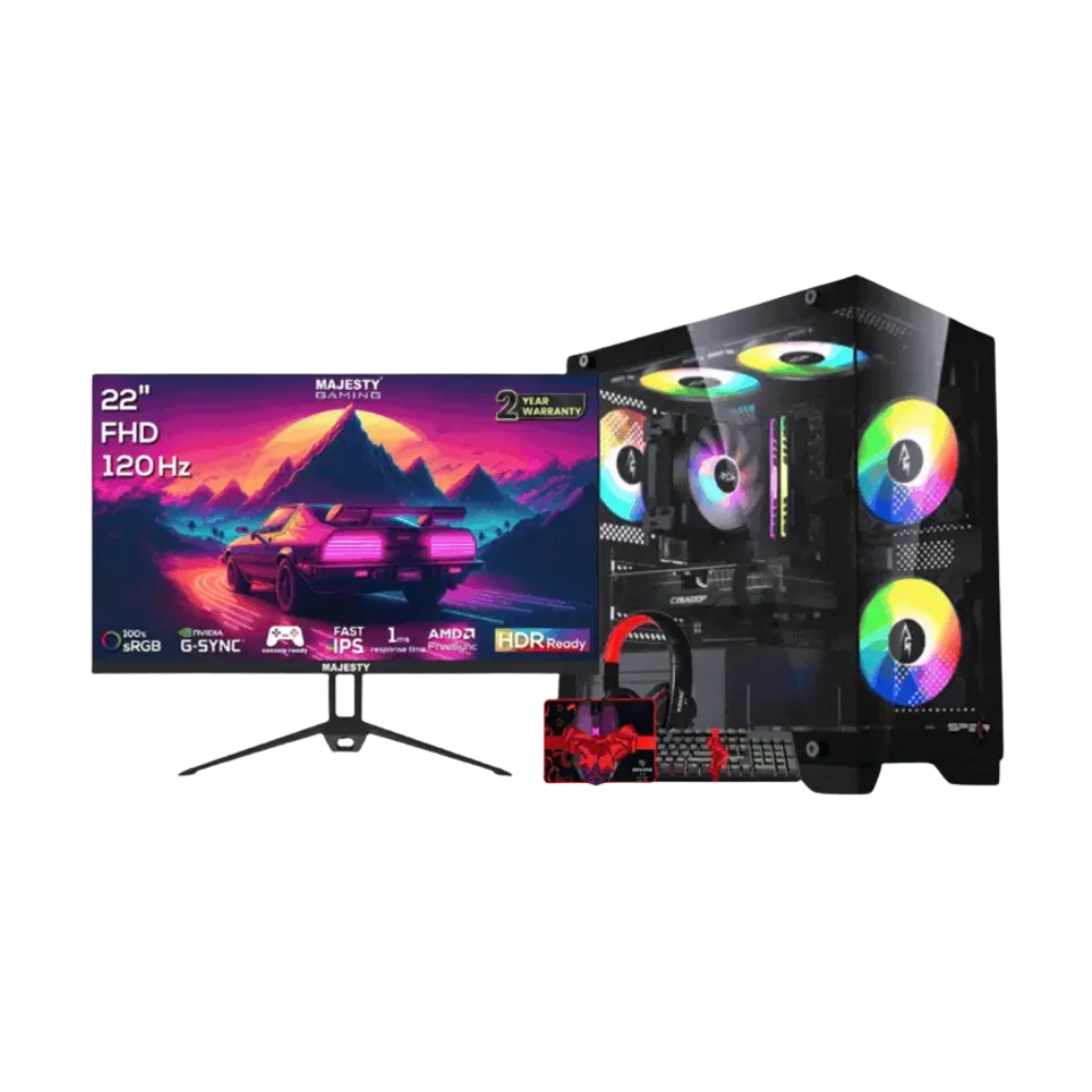 PC GAMING with Gaming monitor, Gaming Kit RTX5060, Intel i5 14th Gen, Ram 16GB, 1TB SSD