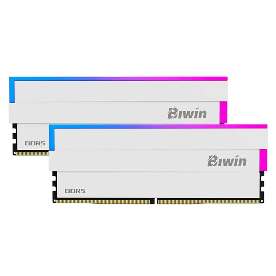 BIWIN DW100 32GB (2x16GB) DDR5 6000MHz CL36 Desktop Memory Kit, 1.35V, Intel XMP 3.0 & AMD EXPO, Aluminium Heatsink, White, (BXL53260DW1-D36DW)