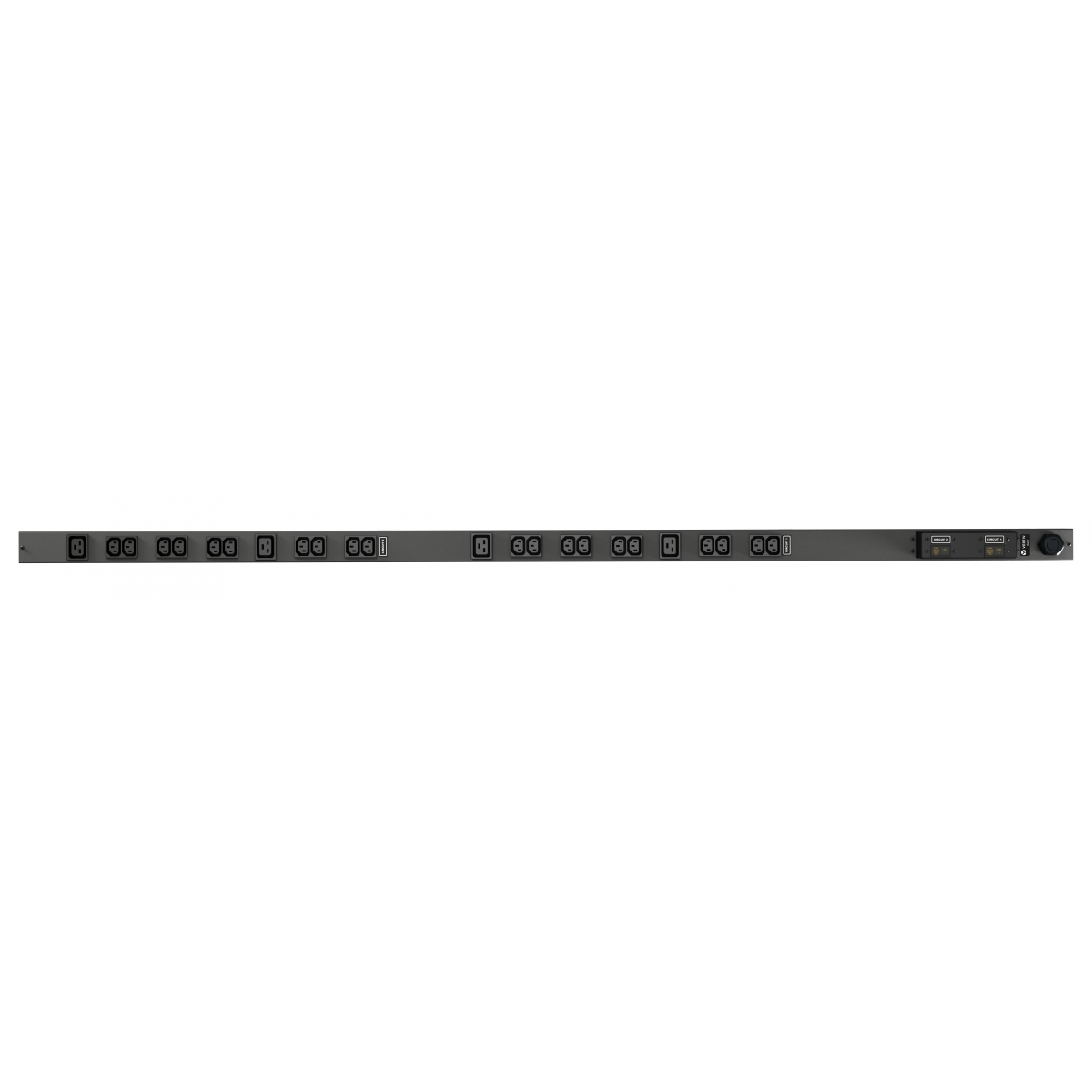 Vertiv Geist Basic Rack PDU, 0U Vertical, 230V 32A Single-Phase, IEC 60309 Input, 20x C13 + 4x C19 Outlets, Black, (VP7553)