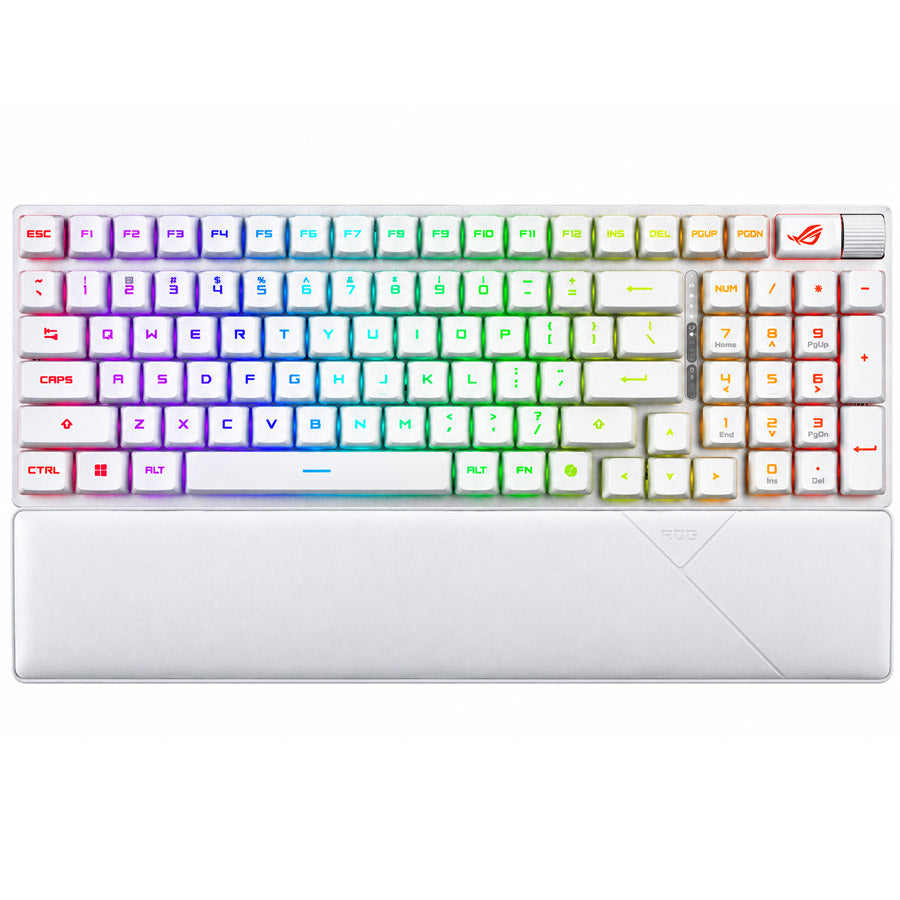 ASUS ROG Strix Scope II 96 RX Wireless keyboard white front view