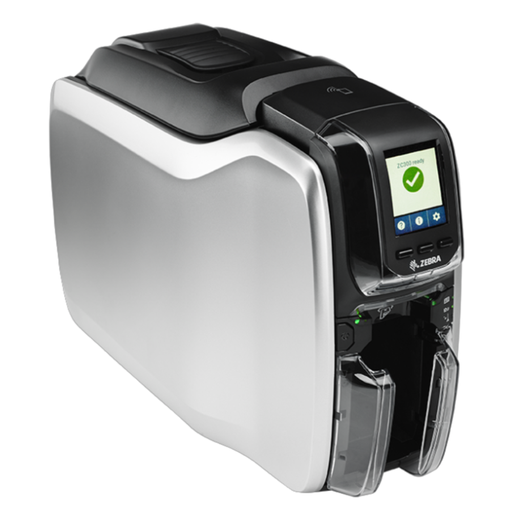 Zebra ZC300 Dual-Sided ID Card Printer, Colour Dye-Sublimation, 300 dpi, USB & Ethernet, UK/EU Cord, (ZC32-000C000EM00)