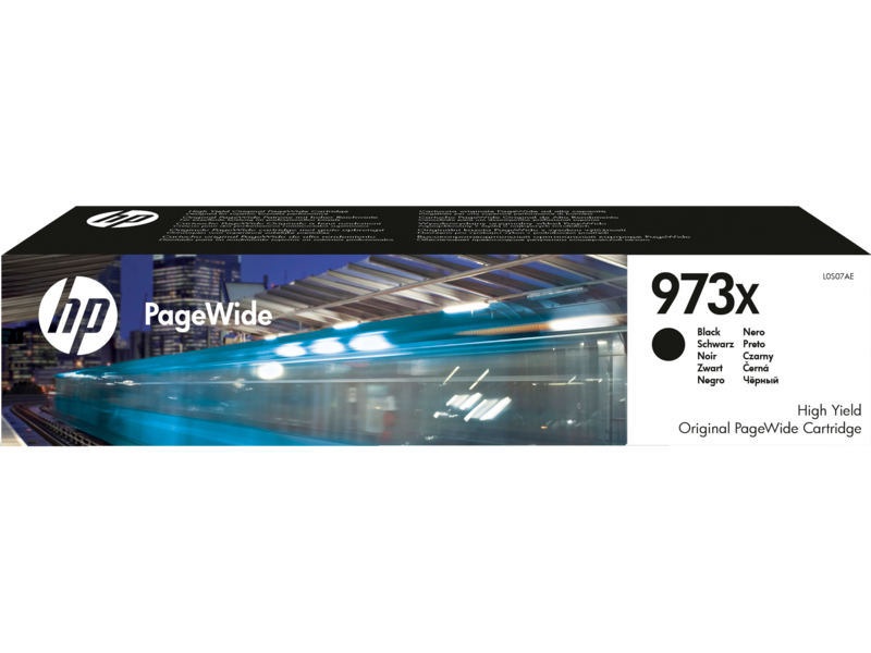 HP 973X High Yield Black Original PageWide Cartridge, ~10,000 Pages, for PageWide Pro 452 / 477 / 552 / 577, (L0S07AE)