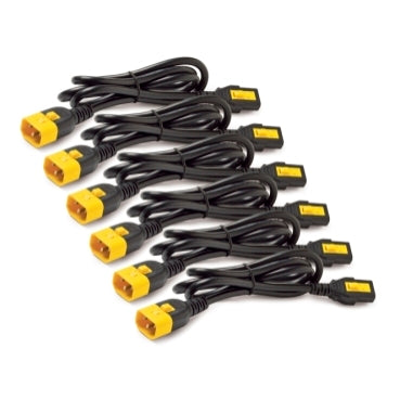 APC Locking Power Cord Kit (6 ea), IEC C13 to C14, 10A, 1.2m, Black, (AP8704S-WW)