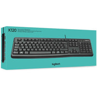 Logitech K120 wired USB keyboard front view