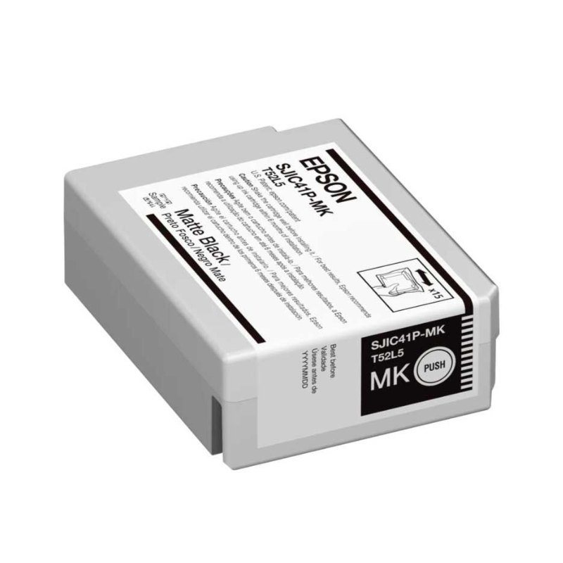 Epson SJIC42P-MK Matte Black Ink Cartridge for ColorWorks C4000, Original, (C13T52M540)