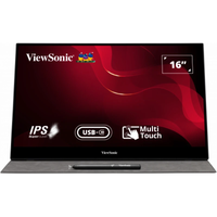 ViewSonic TD1655 15.6" Portable Touch Monitor, Full HD IPS, 10-Point Touch, 6.5ms, USB-C & Mini HDMI, Built-in Speakers, (TD1655)