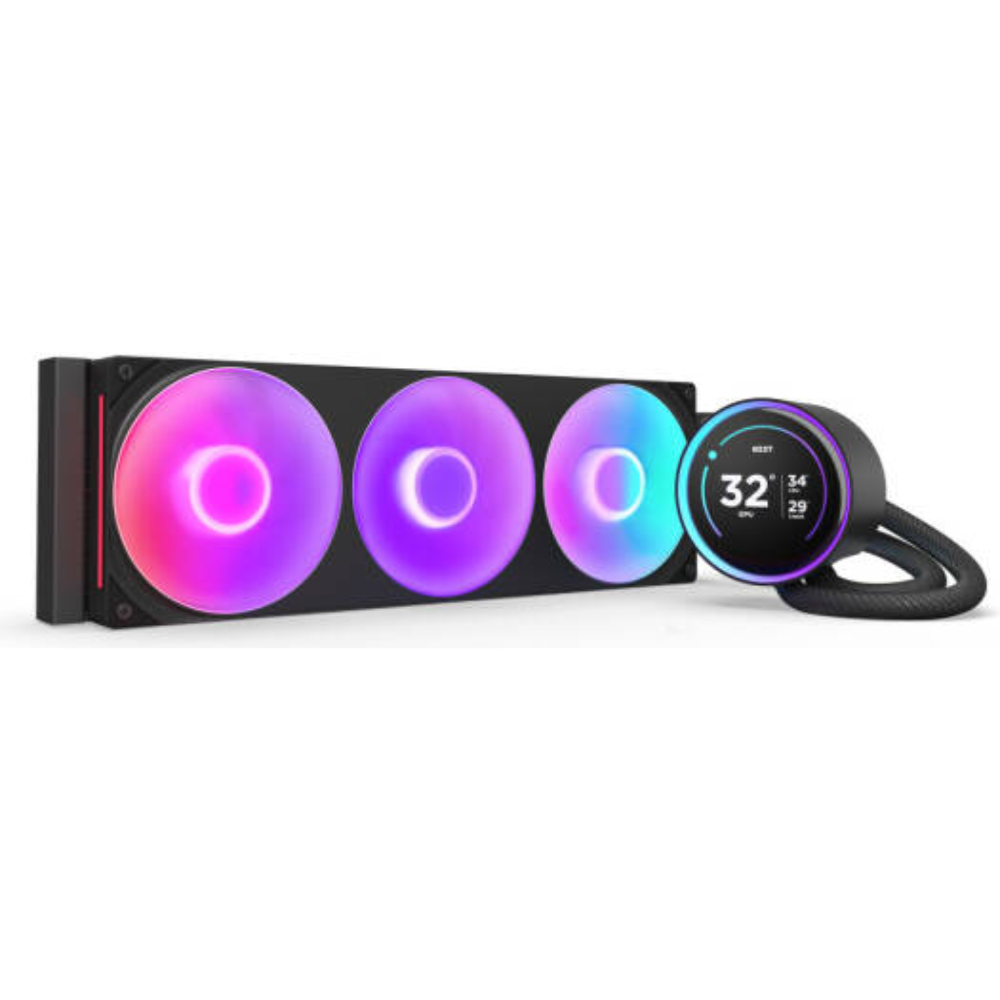 NZXT Kraken Elite 420 AIO Liquid CPU Cooler - 420mm, LCD, Black