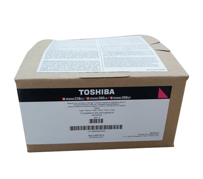 Toshiba T-FC338P Magenta Toner Cartridge (T-FC338PM-R) - 6,000 pages - for Toshiba e-STUDIO 338CS
