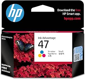HP 47 Tri-color Original Ink Cartridge, Cyan/Magenta/Yellow, (6ZD61AE)