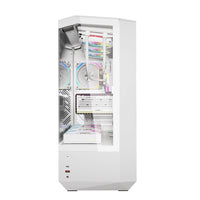 علبة كمبيوتر ألعاب زجاجية ثلاثية DARK FLASH DY460 مع 4 مراوح ARGB بحجم 120 ملم وحامل بطاقة رسومات، تدعم رادياتير بحجم 360 ملم، باللون الأبيض