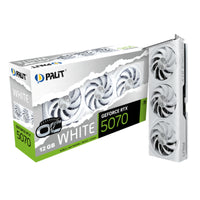 VGA Palit GeForce RTX 5070 Gaming Pro OC Edition 12GB GDDR7, 75070U19K9-GB2050W, 3FAN, أبيض