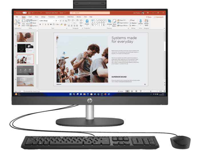 HP ProOne 240 G10 All-in-One 23.8 inch white front view