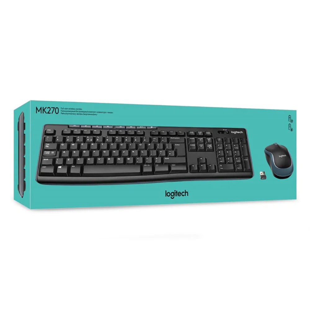 Logitech MK270 wireless keyboard and mouse combo front view