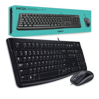 Logitech MK120 wired keyboard and mouse combo front view