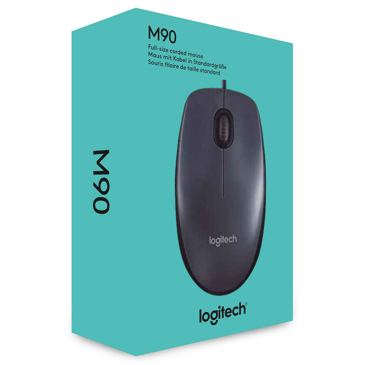 Logitech M90 wired USB mouse top view