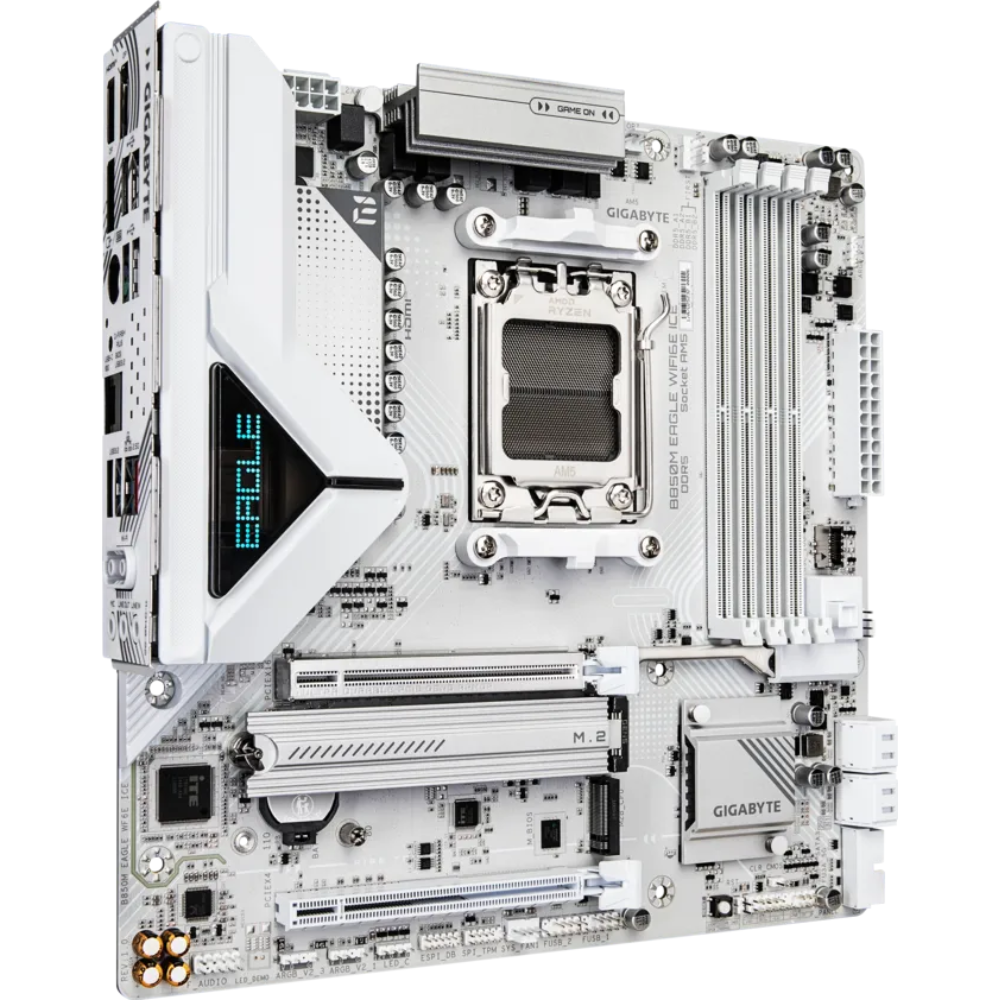 Gigabyte B850M EAGLE WIFI6 ICE Micro ATX Motherboard - AMD AM5, DDR5, White
