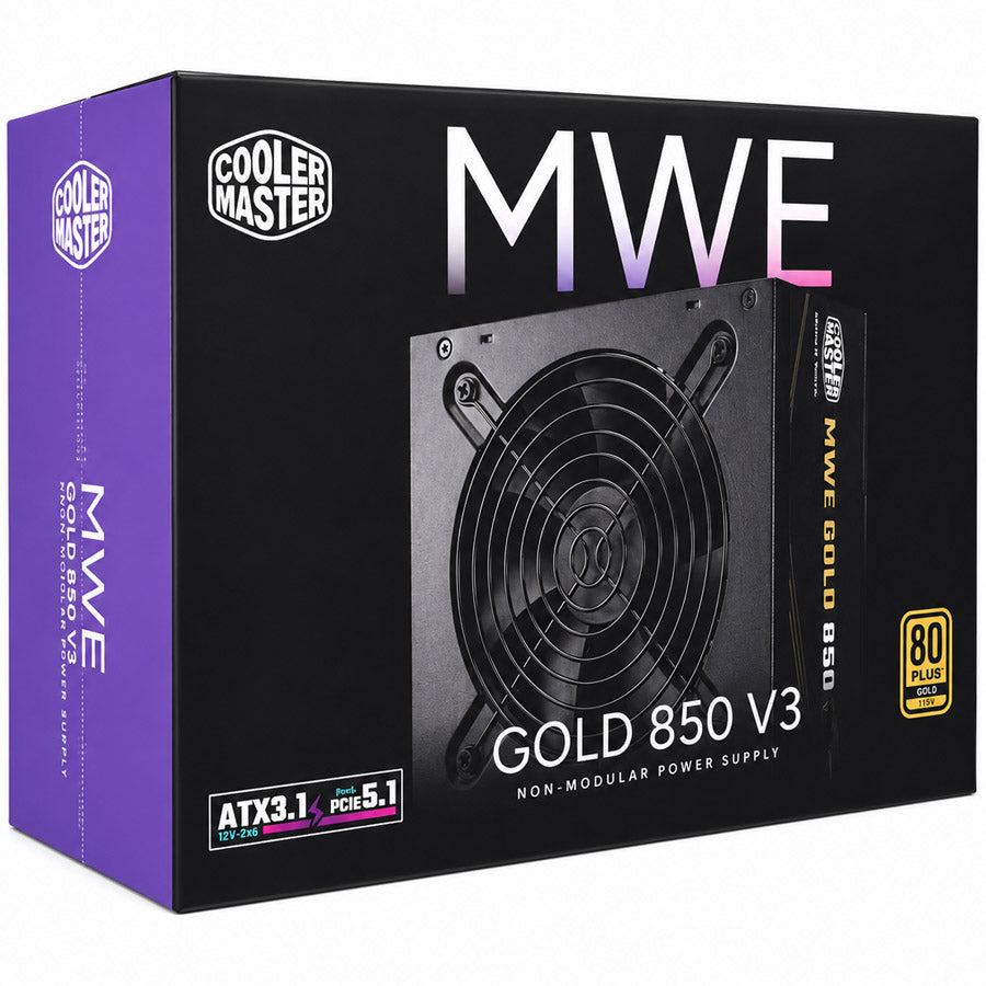Cooler Master MWE Gold 850 V3 power supply front view