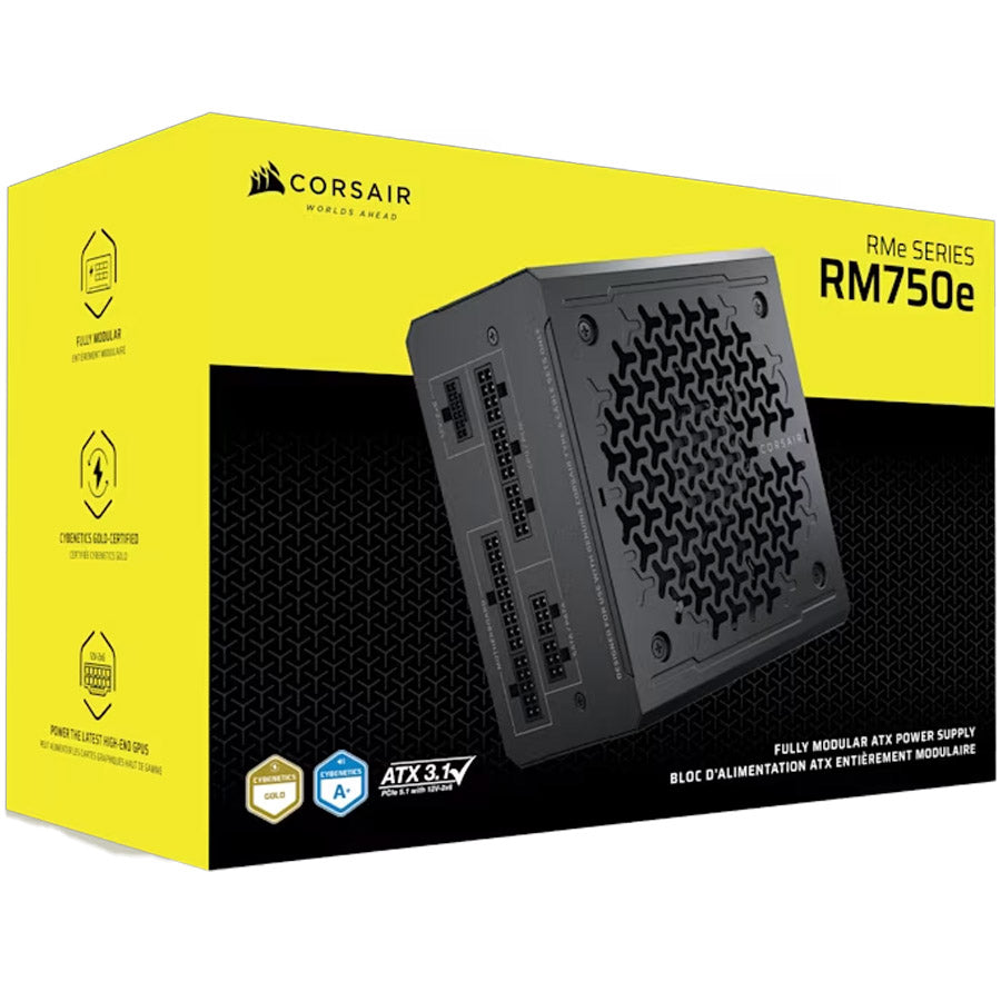 Corsair RM750e 750W power supply front view