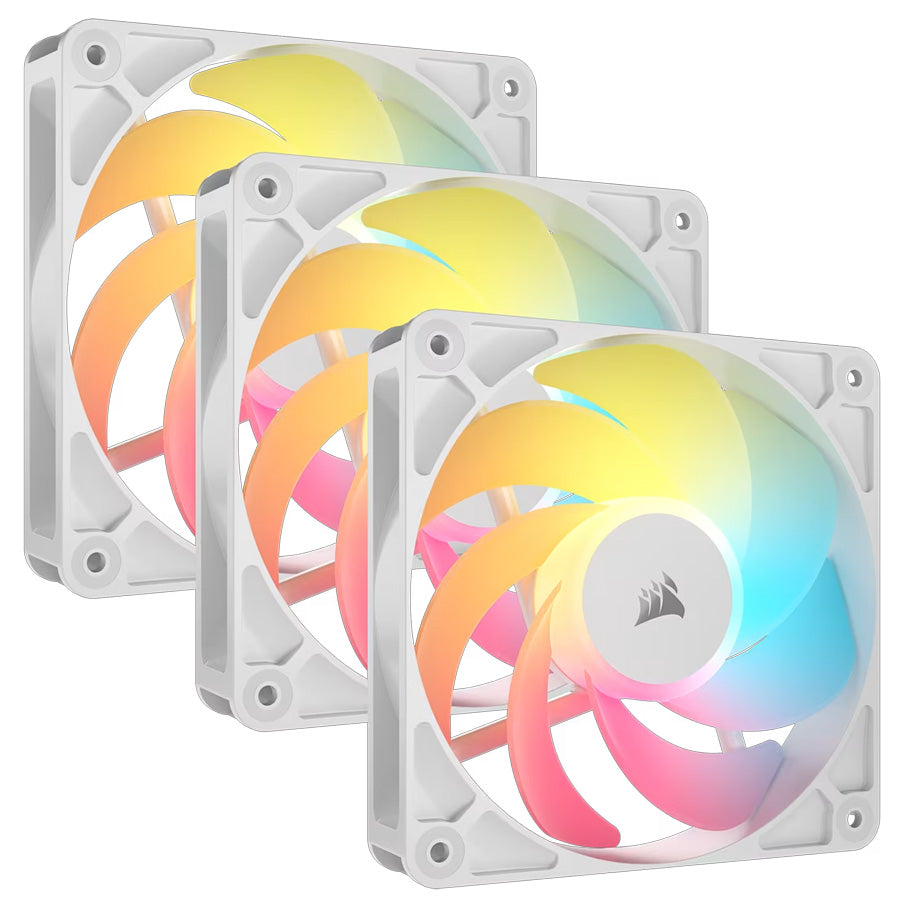 Corsair RS120-R ARGB White reverse fan triple pack front view