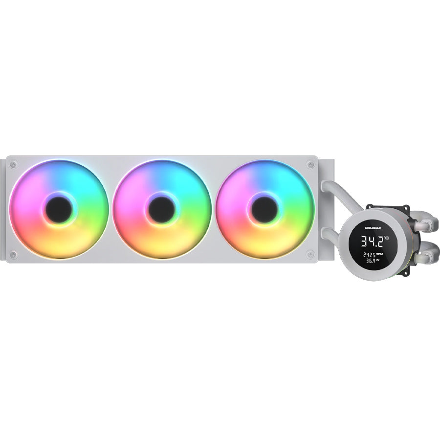 Cougar Poseidon Vistek ARGB 360 white liquid cooler front view