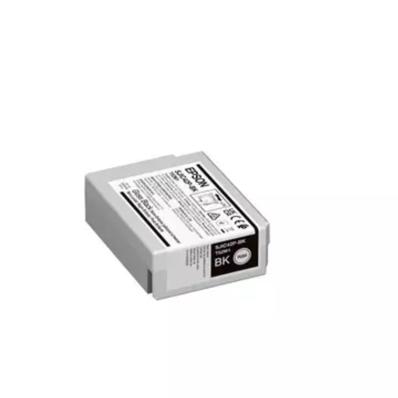 Epson SJIC42P-BK Black Ink Cartridge for ColorWorks CW-C4000e (BK) Label Printer, Glossy and Matte Labels, Original, (C13T52M140)